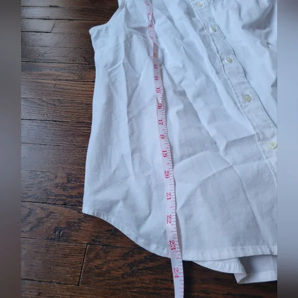 J. Crew Sleeveless Cotton Poplin Shirt in Signature Fit White Size S - Picture 15 of 17